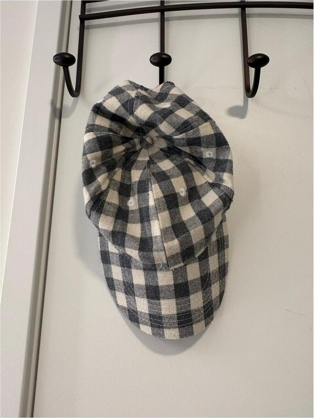 Cocus Pocus Plaid Hat in Black & Cream